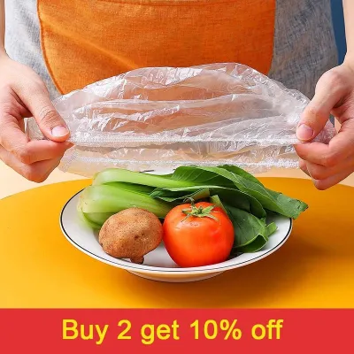 100pcs Disposable Food Cover Plastic Wrap Elastic Food Lids For Fruit Bowls Cups Caps Storage Kitchen Fresh Keeping Saver Bag