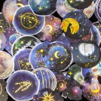 50 Pcs Gold Foil Stickers Set Decorative Planet Moon Space Galaxy Astronomy Planner Sticker For Scrapbooking Diy Art Crafts Stickers Labels