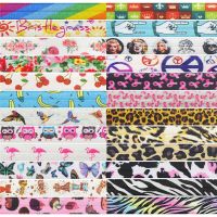 [Hot Sale] BRISTLEGRASS 2หลา5/8 Quot; 15MmFlamingo LeopardFlowerPrint พับกว่ายืดหยุ่นศัตรูแปนเด็กซ์ BandSewing ตัด