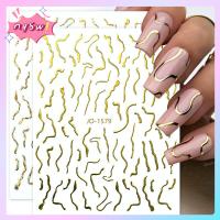 NQSW เลเซอร์ ทำเล็บ DIY ลายทาง ตัวเลื่อนเล็บ สติกเกอร์3dnail รูปลอกเล็บ ตกแต่งเล็บ