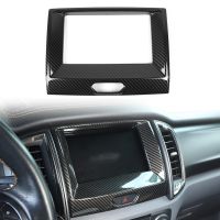 Car Carbon Fiber Color Navigation Frame Cover Trim For Ford For RANGER T7 T8 2015+ Interior Decoration Accessories