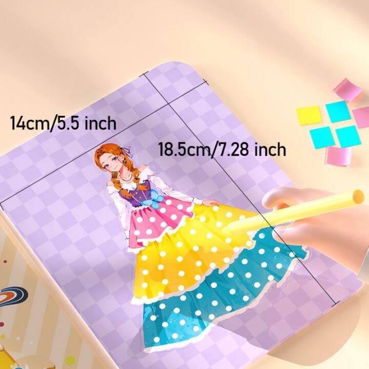 diy-craft-kits-handmade-princess-dress-3d-pasted-painting-creative-toys-dress-up-doll-with-colorful-princess-dress-for-kids-gift