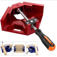 1Pcs Aluminum Alloy Corner Clamp Red 90 Degree Right Angle Clip Tool Single Handle Clamps Woodworking Frame Right Angle Folder