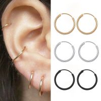 【YP】 Small Hoop Earrings Round for Men Punk Gold Color Ear Buckle Fashion Jewelry