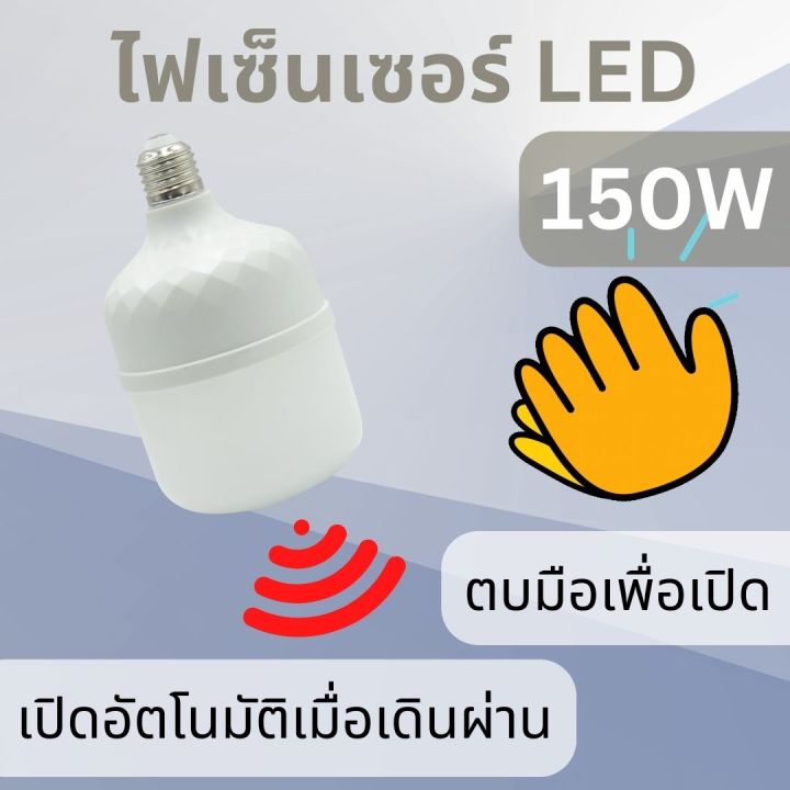 ไฟกลางคืน-ไฟตลาดนัด-มีเซ็นเซอร์-เปิดด้วยเสียงปรบมือ-ปิดอัตโนมัติ-e27-220v-ไฟบ้าน-แสงขาว-6500k