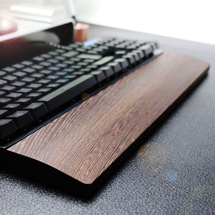 {Hot} Walnut Wooden Mechanical Keyboard Wrist Rest Pad With AntiSlip Mat Ergonomic Palmrest