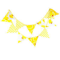 12 Flags 3.2M สีเหลืองเป็ดผ้าแบนเนอร์ Bunting Decor วันเกิด Baby Shower ตกแต่งห้อง Garland-zlskjgmcbsb