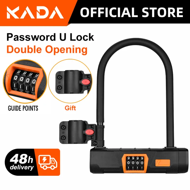 KADA Bike Lock U Lock Password Antitheft Safety FourDigit Combination