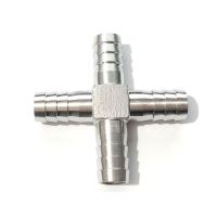 HOT ERYUUZMKLIO 115 20Mm Hose Barb 4 Way 304 Stainless Steel Cross Pipe Fitting Adapter Coupler Connector For Water Fuel Gas