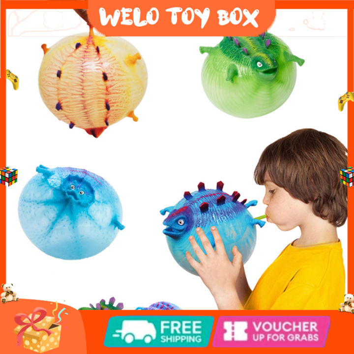 เด็กตลกเป่าสัตว์พองไดโนเสาร์-vent-ลูกบีบอัดมือบอลลูนของเล่นสำหรับเด็กของขวัญ-แบบสุ่ม