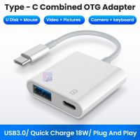 2 in 1 OTG USB A to Type C Cable Adapter for Xiaomi Huawei OnePlus Samsung USB 3 OTG w/ Charge Power OTG USB Female for Mi Redmi