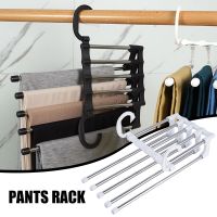 Multi-layer Pants Hanger Horizontally Or Vertically Folding Stainless Steel Clothing Rack Closet Storage For Tie Scarf