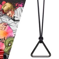 Anime Chainsaw Man Necklace Denji Pochita Cosplay Unisex Leather Chain Triangular Pull Ring Pendant Choker Accessories Jewelry