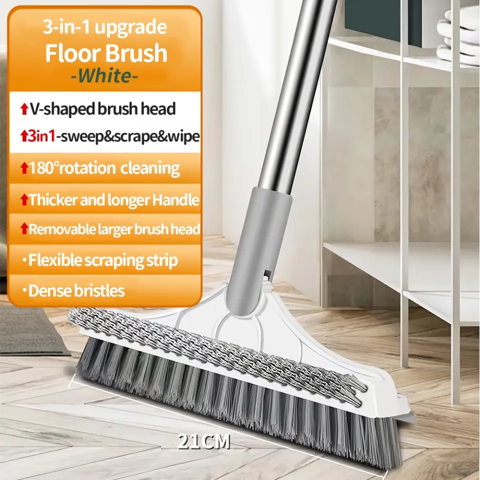 Floor Cleaning Brush Rotating Crevice Scrub Brushes Long Handle