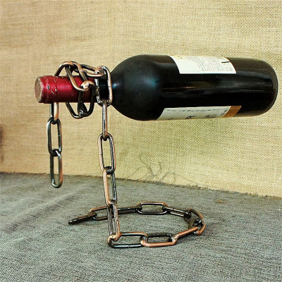 Magic Suspension Iron Chain Wine Rack Metal Chain Hanging Wine Bottle Holder Bar Cabinet Display Stand Shelf Bracket Home Crafts