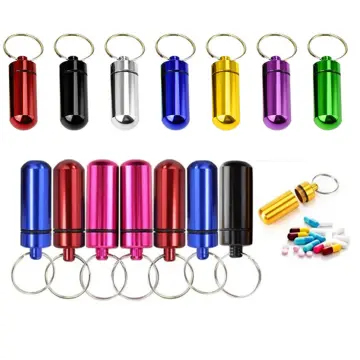 Mini Waterproof Aluminum Medicine Metal Pill Bottle Box Case Holder  Container with Keychain - China Pill Bottle, Pill Box