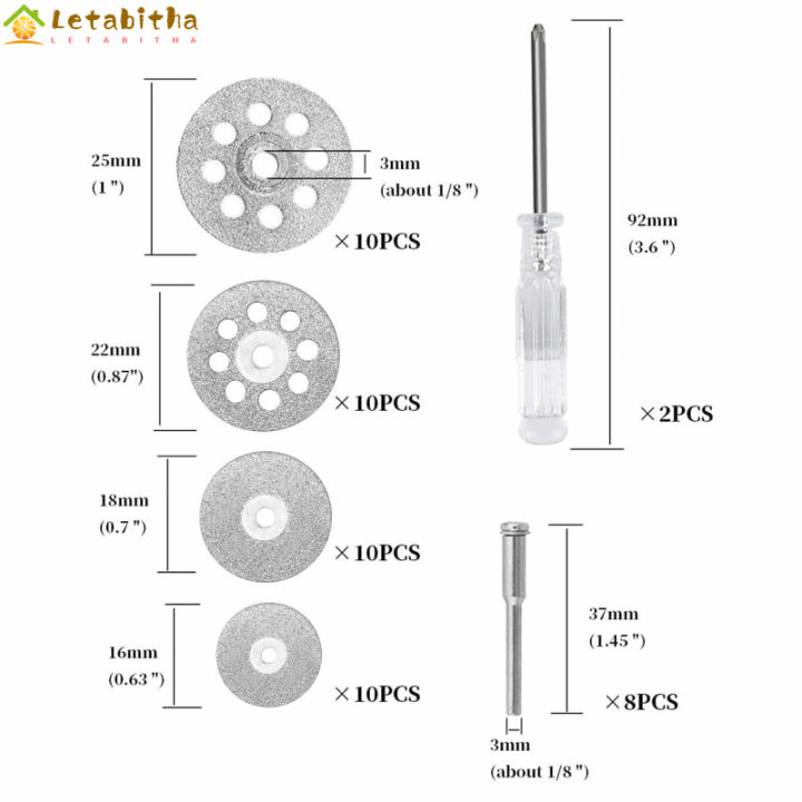 letabitha-ชุดล้อตัด50ชิ้นพร้อมไขควงด้ามปากกาสว่านอุปกรณ์เสริมสำหรับตัดแก้วเซรามิกอัญมณี