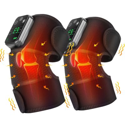 Electric Heating Knee Massager Brace Joint Arthritis Pain Relief Vibration LED Controller Adjustabl Support Belt Guard Strap