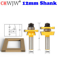 Chwjw 12 มิลลิเมตรก้าน 2 บิตป้อนประตูรายละเอียดเราเตอร์บิตชุดตัดงานไม้เครื่องตัด T Onon สำหรับเครื่องมืองานไม้