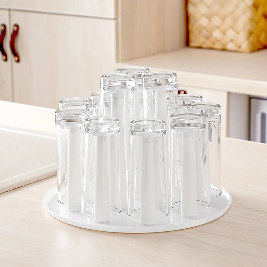 Cup Drying Rack Dust-proof Glass Cup Drainer Holder Stand Detachable Bottle  Dish Drying ShelfStorage Tray Kitchen Supplies