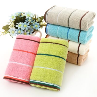 [COD] Manufacturers wholesale thickened 6-color striped towel face return gift business super box set embroidery
