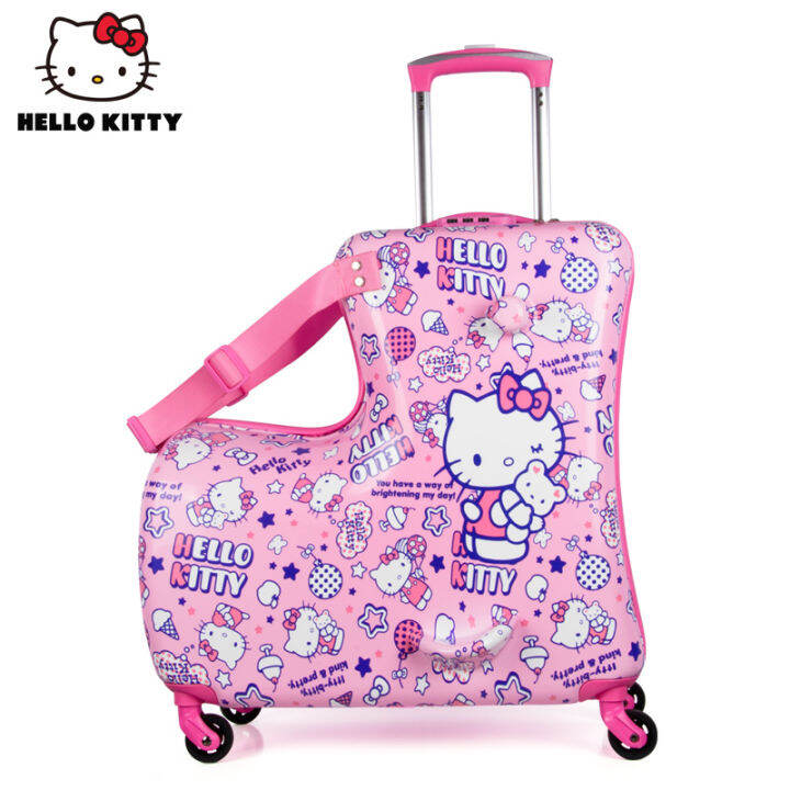 Hellokitty children luggage case can mount the suitcase girl cartoon