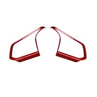 2PCS Car Steering Wheel Button Outer Frame Rear Hard Carbon Fiber Parts Accessories for Corvette C8 2020-2022 (Red)