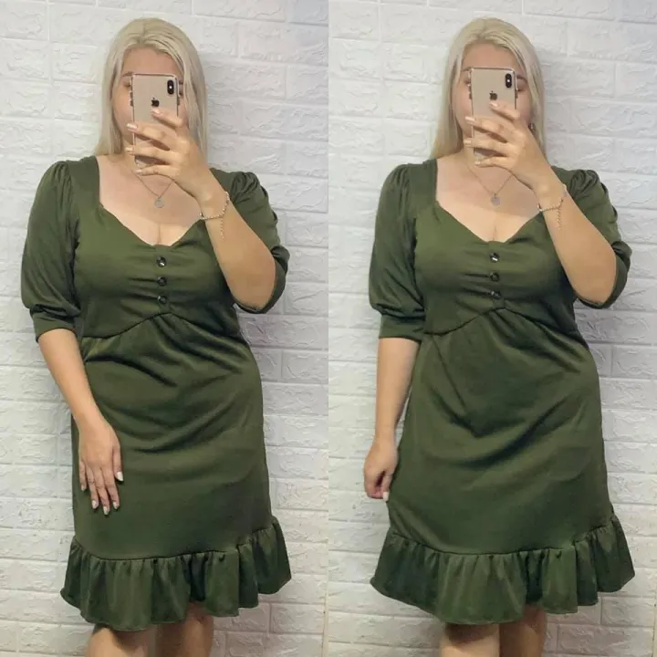 CORA DRESS PLUS SIZE KNITTED FABRIC 4X4 Lazada PH