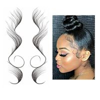 5 Styles Hairline Tattoo Stickers Baby Hair Edge Temporary Curly Hair Fake Tattoo Natural Waterproof Makeup Tools