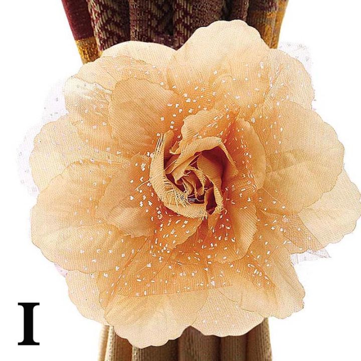 u2y7แม่เหล็กตะขอเกี่ยวผูกด้านหลังหัวเข็มขัด-penjepit-gorden-ดอกไม้ประดับสวยงามแฟชั่นผ้ามัดผ้าม่าน