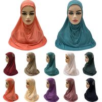 【YF】 One Piece Women Muslim Large Prayer Hijab Scarf Amira Full Cover Niqab Bone Bonnet Turban Hat Arab Underscarf Headwear