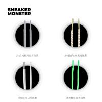 S.monster Yeezy350V2 เชือกผูกรองเท้า สะท้อนแสง 3M สีเทาส้ม FX9035 F2W