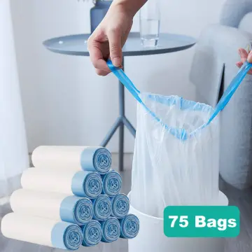 4 Gallon Drawstring Trash Bags 100 Counts, White Unscented Strong Garbage  Bags For Kitchen Bath School Bedroom Car Trash Can, Office Waste Bin Liners