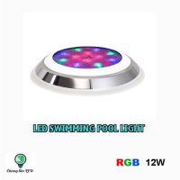 โคมไฟสระว่ายน้ำ LED Swimming Pool Light แสง RGB สแตนเลส 12W 23cm