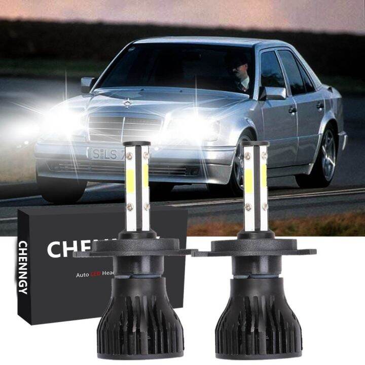 หลอดไฟหน้า-led-h4-bright-6000k-สีขาว-สําหรับ-mercedes-w124-e-class-1993-1995-2-ชิ้น-รับประกัน-10-เดือน