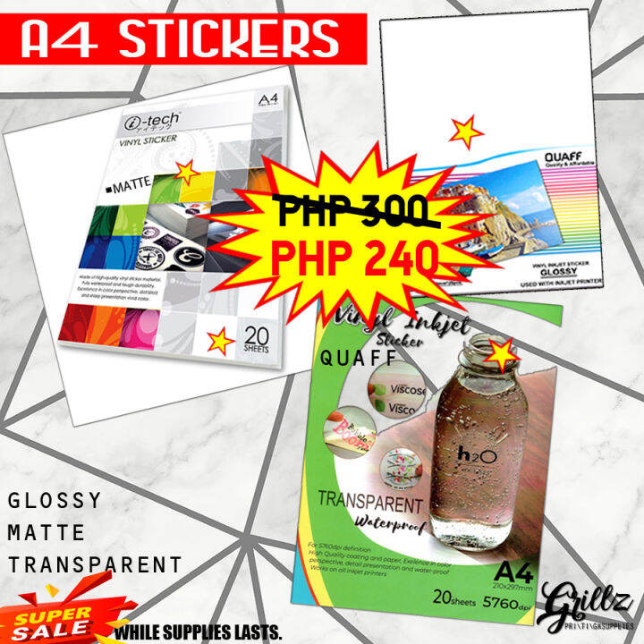A4 PRINTABLE VINYL STICKER | Lazada PH