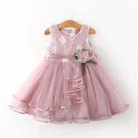 ZZOOI Lace Little Princess Dresses Summer Solid Sleeveless Tulle Tutu Dresses For Girls 2 3 4 5 6 Years Clothes Party Pageant Vestidos