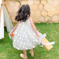 Kids Girls cake Dress Summer Ribbon Bow Lovely Childrens Mesh Cool Skirt Baby Sundress