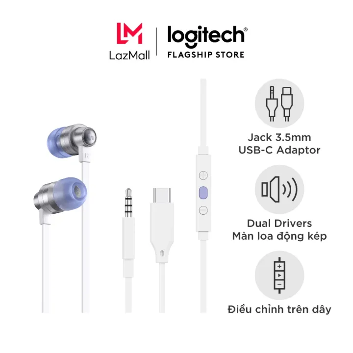 Tai nghe game in-ear Logitech G333 - màn loa động kép Dual Driver, độ bền cao, 3.5mm Aux, Mic và điều khiển trên dây