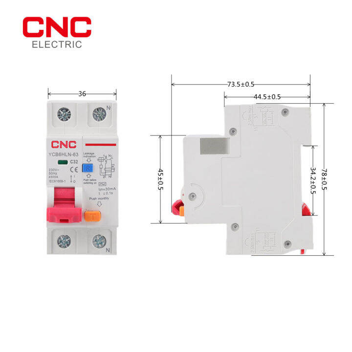 cnc-ycb6hln-63-230โวลต์5060เฮิร์ต-rcbo-30ma-mcb-ตกค้างในปัจจุบันตัดวงจร16202532405063a-กว่าการป้องกันการรั่วไหลในปัจจุบัน