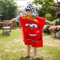 Disney Kids Hooded Bath Towel Child Breathable Beach Towel Mickey Minnie McQueen Car Cartoon Boy Girl Towel 60x120cm