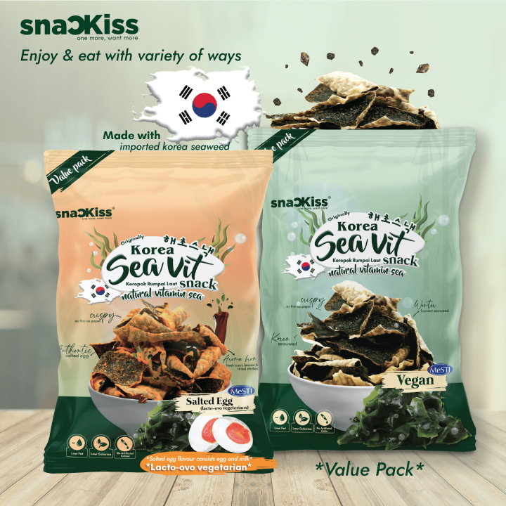 SNACKISS KOREA CRISPY SEAWEED SNACK (ORIGINAL 400G/ SALTED EGG 350G