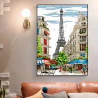 Paris street view Cross stitch kit with print Aida 14CT 11CT count canvas embroidery set DIY needlework home decoration painting