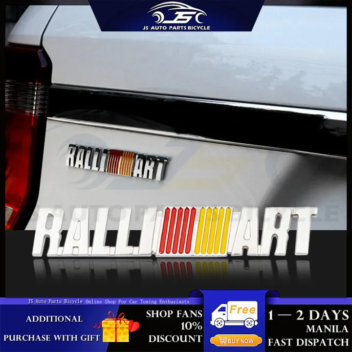 【RALLIART 3D Emblem Metal Sticker】Metal Rally Art Car Tail Sticker Car ...