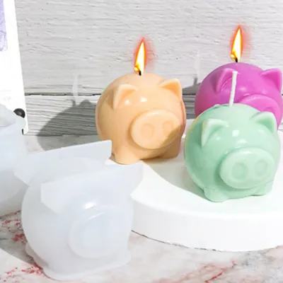 3D Animal Chocolate Mold Cartoon Pig Candle Mold Silicone Piggy Soap Mold 3D Animal Chocolate Mold Resin Plaster Making Tool Cute Pig Ice Cube Mold Desk Decor Gift Pig-shaped Candle Mold Silicone Pig Soap Mold Animal Chocolate Ice Cube Mold Piggy Resin