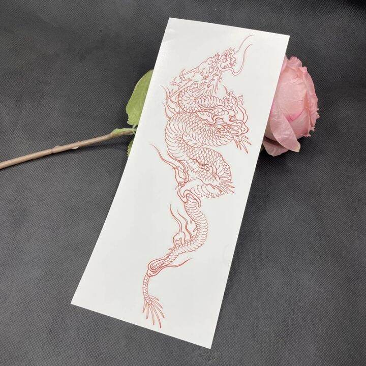 red-dragon-temporary-tattoo-sticker-men-women-arm-body-art-waterproof-fake-tattoo-applique-tattoo-big-size