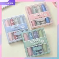 YESMILE 4Pcs เขียนด้วยลายมือ ปากกาไฮไลท์ กราฟฟิตี ลงชื่อเข้าใช้ ปากกาฟลูออเรสเซนต์ แบบพกพาได้ มาร์กเกอร์ ปากกามาร์กเกอร์ โรงเรียนในโรงเรียน