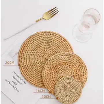 Rattan Heat Insulation Placemat / Coaster for Plate Dish Bowl Pan