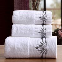 2020 New High Quality New 100 Cotton Bath Towels White Embroidery Star Hotel Luxury Bath Towel Sets Soft Hand Towel Absorbent