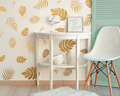 Palm Leaf Tropical Design Wall Decals Home Decor For Kids Room Vinyl Wall Sticker Decoration Nursery Removable DIY Mural N837